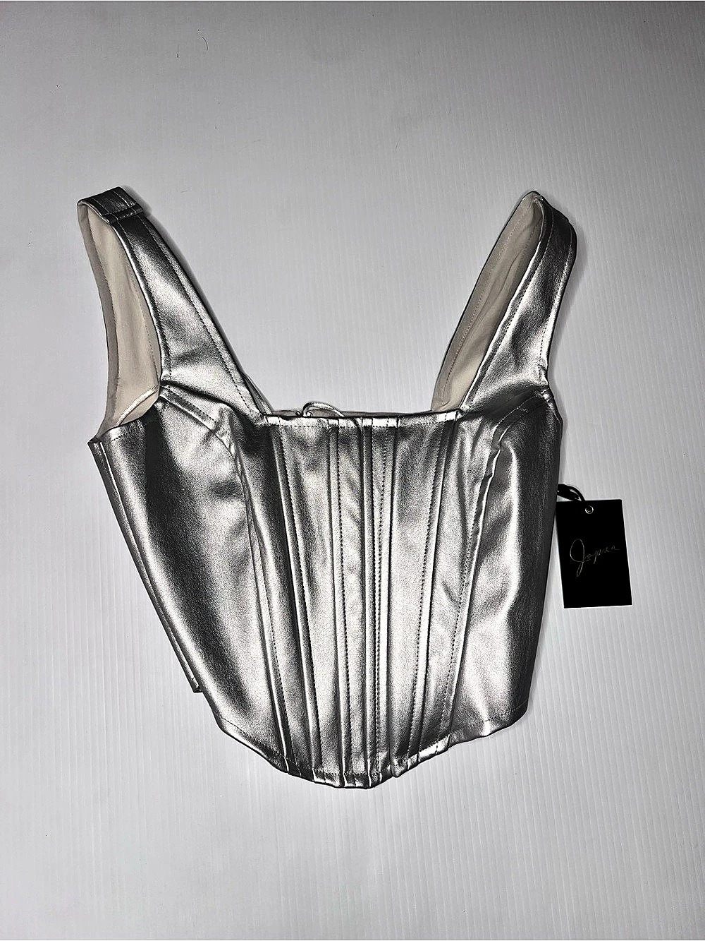 For Love & Lemons Metallic Corset Crop Top Size Small NWT